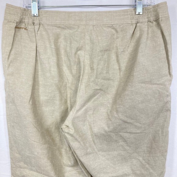 ExOfficio Pants Womens Sz 10 Beige Linen Stretch Waist Relaxed Straight Leg - Picture 5 of 12